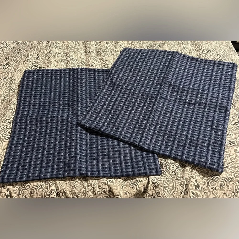 (2) Blue Patterned Outdoor Pillow Covers NWOT